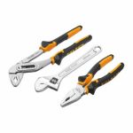 Набір: комбіновані плоскогубці 180 мм, плоскогубці для водяного насосу 250 мм, регульований ключ 8"