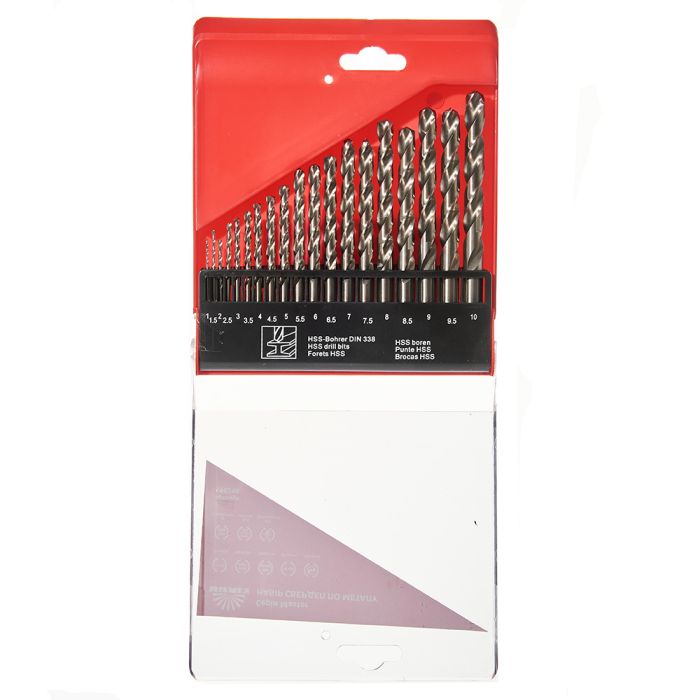 Набір свердл по металу HSS 4341 19 од. 1–10 мм Vitals Master