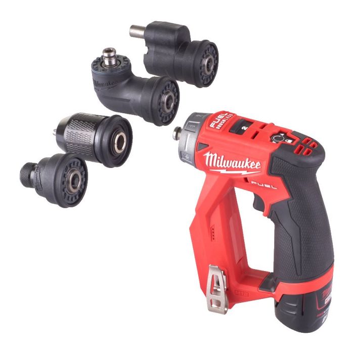 Дрель-шуруповерт аккумуляторный бесщеточная MILWAUKEE M12 FDDXKIT-0X, 34Нм (каркас+4 насадки)