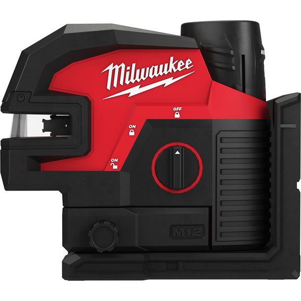 Нивелир 4х точечный лазерный аккумуляторный MILWAUKEE M12 CLL4P-301C (зелёный луч) (ЗУ+1Х3Ач+кейс)