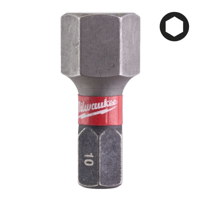 Бита SHOCKWAVE MILWAUKEE, Hex10,0, 25мм, (2шт)