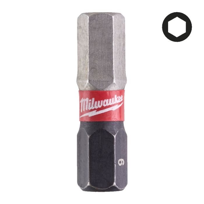 Бита SHOCKWAVE MILWAUKEE, Hex6,0, 25мм, (2шт)