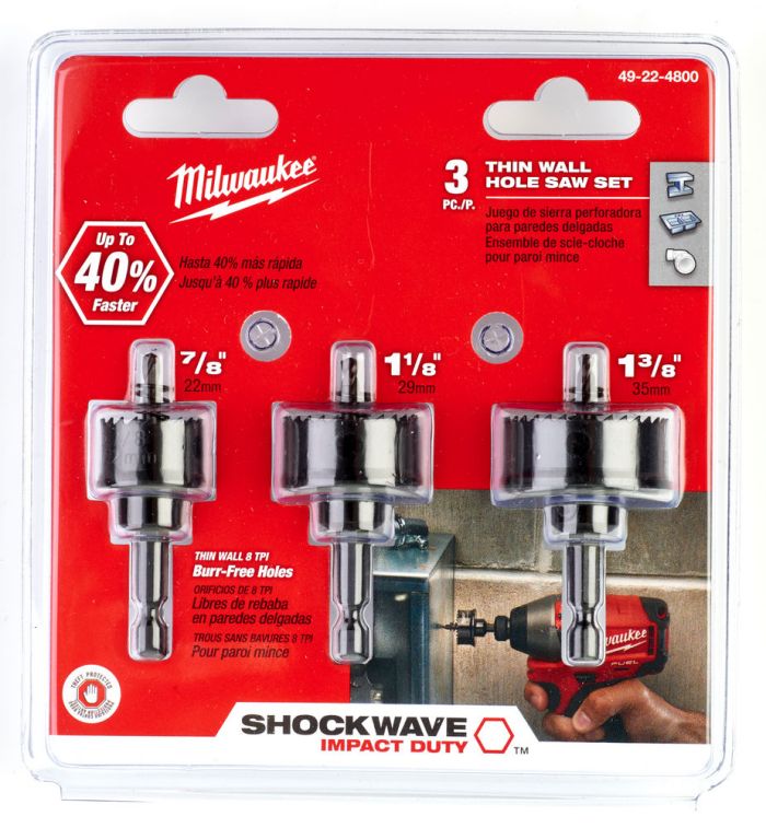 Набор коронок Shockwave MILWAUKEE Ø22/29/35мм