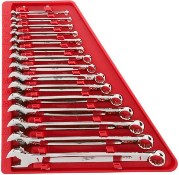 Набор ключей дюймовых MILWAUKEE с трещоткой (15шт)