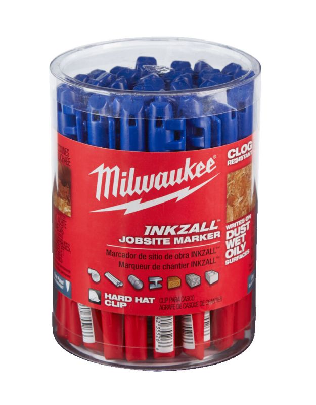 Маркер для стройплощадки INKZALL MILWAUKEE, тонкий синий
