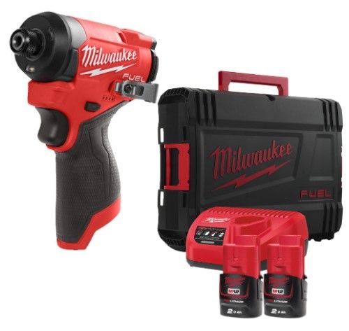 Шуруповерт ударный аккумуляторный бесщёточный MILWAUKEE (170 Нм) M12 FID2-202Х (ЗУ+2акк.Х2Ач+HDкейс)