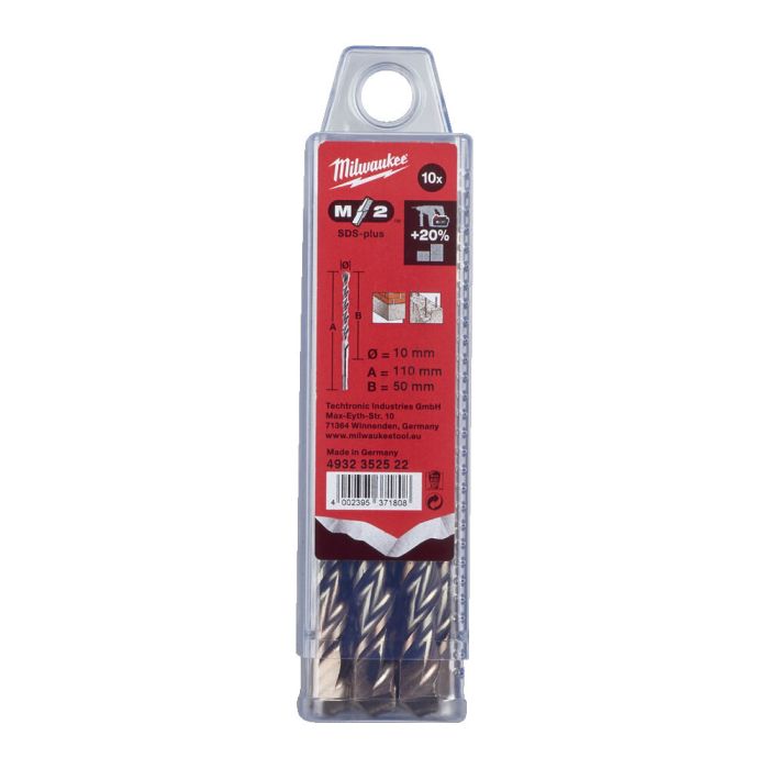 Бур SDS-PLUS M2 MILWAUKEE, Ø12,0х260х200мм, (10шт)