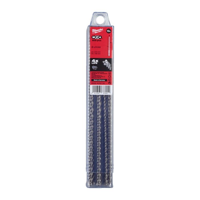 Бур SDS-PLUS MX4 MILWAUKEE, Ø6,0х215х150мм, (10шт)