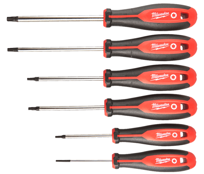 Набор отверток магнитных с трехгранной рукояткой MILWAUKEE TORX, (6шт)