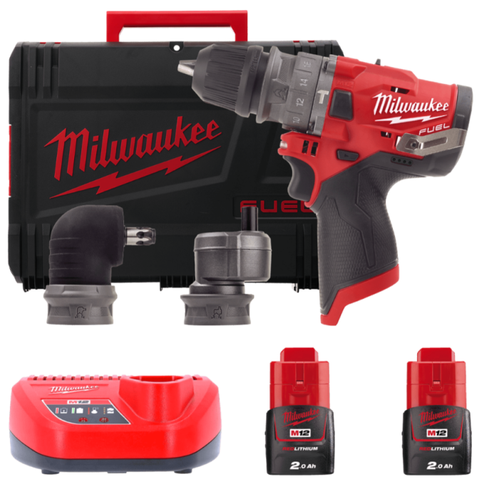 Дрель-шуруповёрт аккумуляторная бесщёточная ударная MILWAUKEE M12 FPDXKIT-202X(37Нм)(2нас+2Х2Ач+кейс