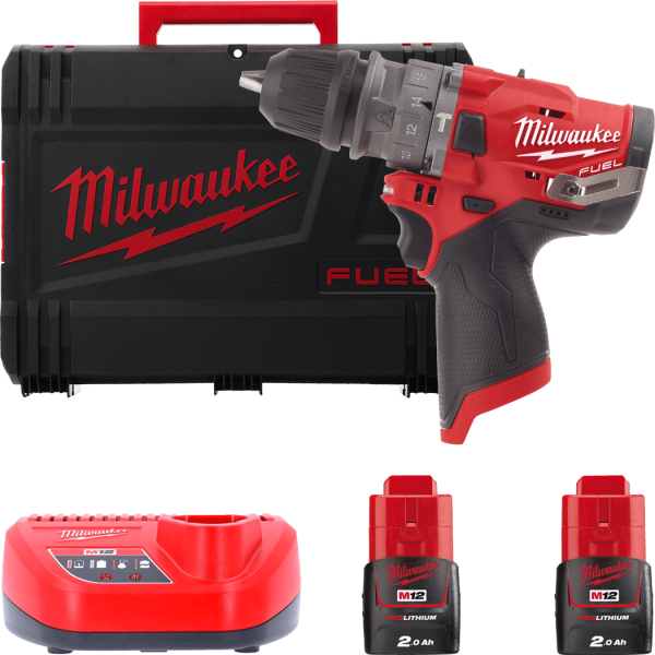 Дрель-шуруповёрт аккумуляторная бесщёточная ударная MILWAUKEE M12 FPDX-202X (37Нм) (ЗУ+2акХ2Ач+кейс)