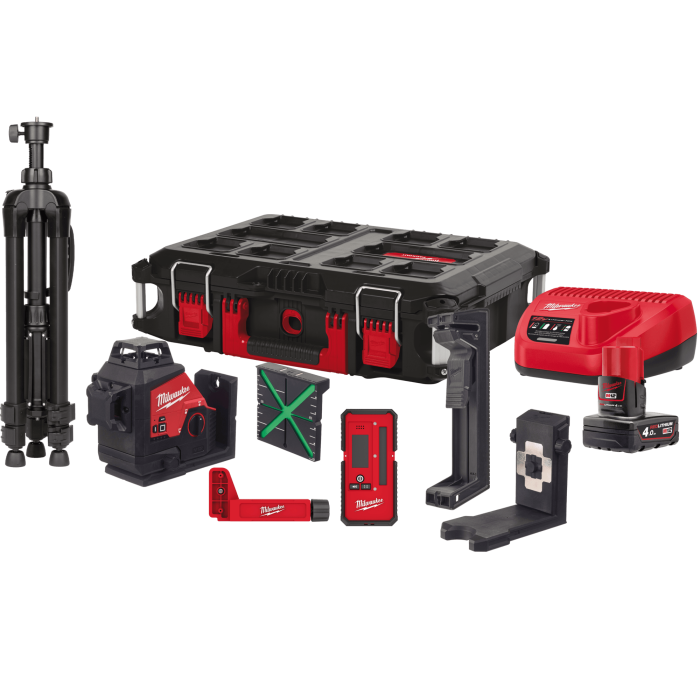 Нивелир лазерный аккумуляторный 3D MILWAUKEE, M12 3PLKIT-401P, (замена на 4933499379)