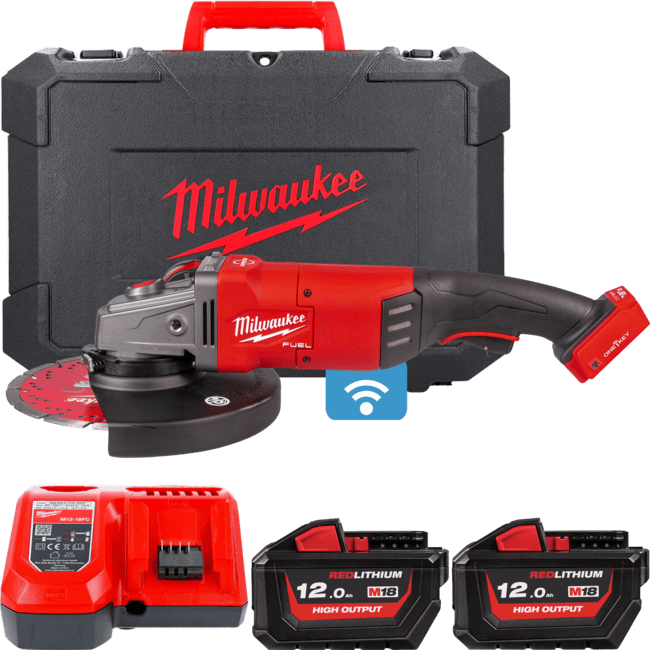 Шлифмашина угловая - болгарка аккумуляторная бесщёточная MILWAUKEE Ø230мм M18 ONEFLAG230XPDB-121C, (