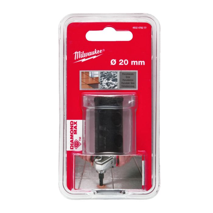 Коронка алмазная Diamond Max MILWAUKEE, Ø20мм M14 (сухое сверление)