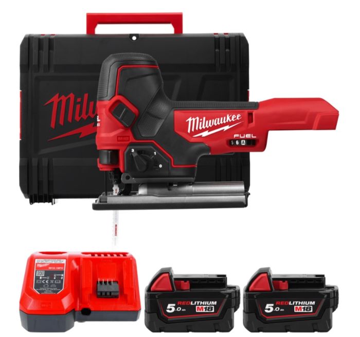 Пила лобзиковая аккумуляторная бесщёточная MILWAUKEE M18 FBJS-502X (ЗУ+2акк.Х5Ач+HDкейс)