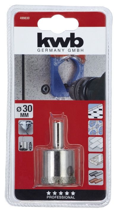 Коронка пильная алмазная 30/25 мм, KWB (499830)