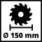 Циркулярна пила акумуляторна Einhell TE-CS 18/150 Li - Solo (4331220)