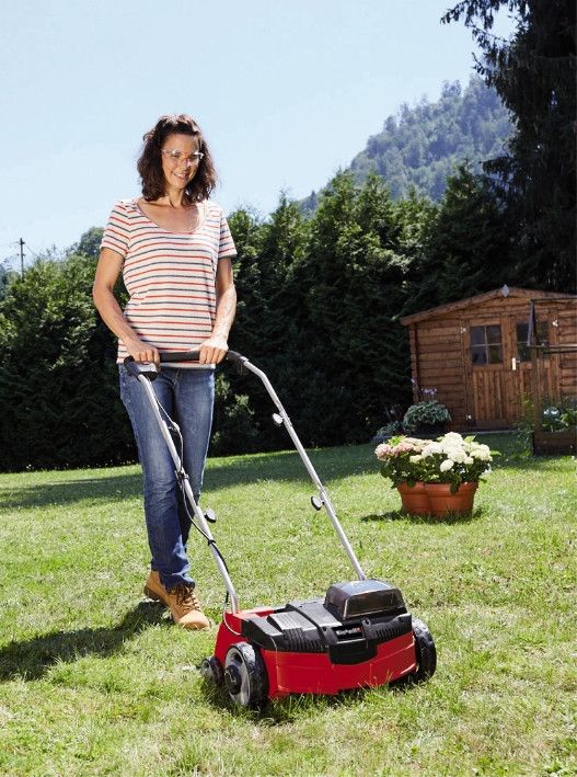 Вертикуттер-аератор акумуляторний Einhell GC-SC 36/31 Li  X-Change (без акум.), 36В, ширина 310 мм, без травозбірника і вала аерації