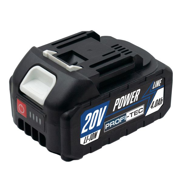 Акумуляторна батарея PROFI-TEC PT2040MP POWERLine (20 В / 4.0 Аг, високострумова, з індикатором) Акумуляторна батарея PROFI-TEC PT2040MP POWERLine (20 В / 4.0 Аг, високострумова, з індикатором)