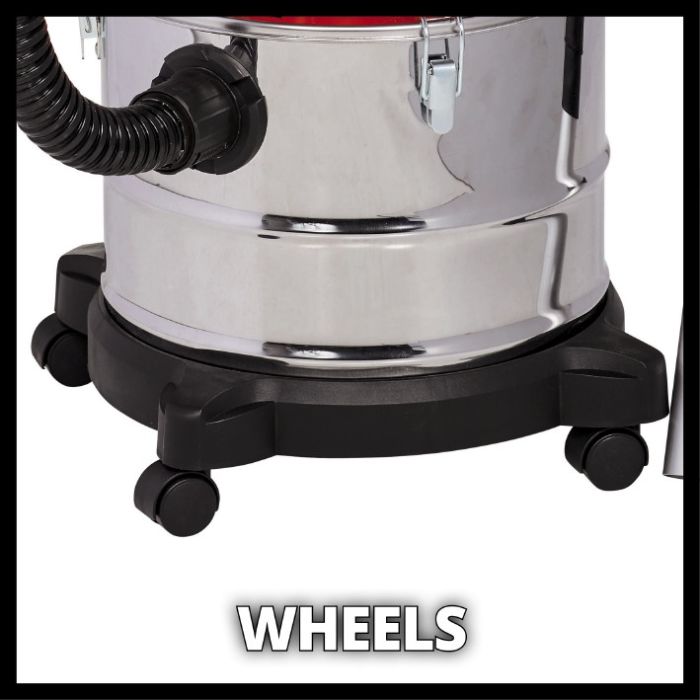 Пилосос для золи акумуляторний  Einhell TE-AV 18/15 Li C (2351700) X-Change (без акум.), 18В, бак 15л, 100 мбар, шланг 1.2м, ролики