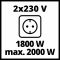 Генератор бензиновий інверторний, 2000 Вт, 4-тактний, бак 4 л, макс. потужність 2,4 кВт, синхронний, номінальний струм 7.8 А, 2х230В+2хUSB