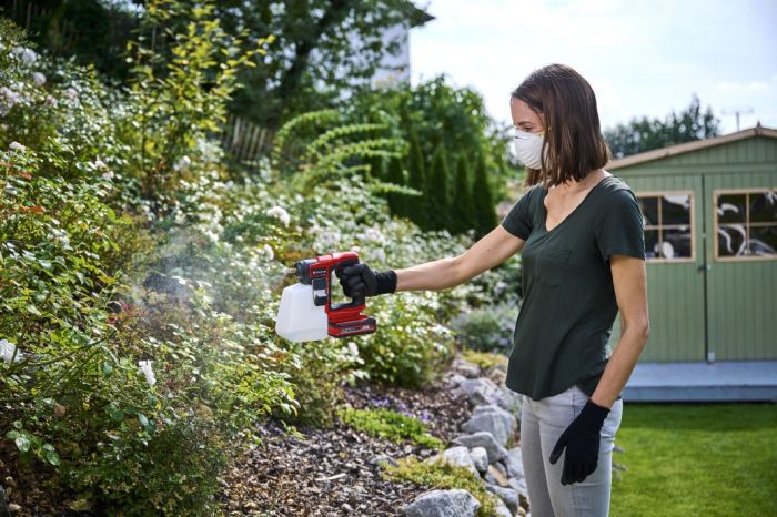 Розпилювач акумуляторний  Einhell GE-WS 18/10, 18В без АКБ та ЗП (3425240) X-Change (без акум.), 18В, бак 1л, 9.6 л/год, 1,3 бар