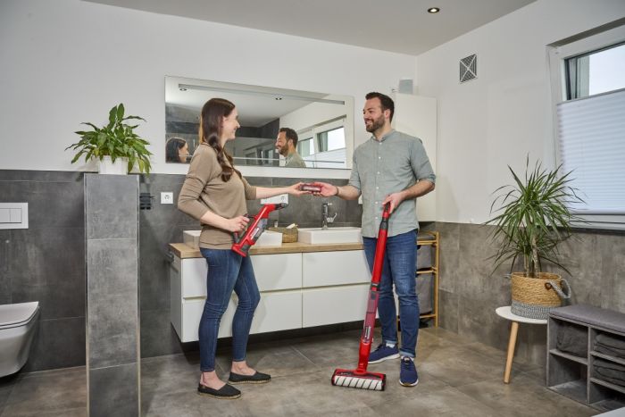 Акумуляторний очищувач підлоги (швабра)  Einhell CLEANEXXO (3437110) самоочищення, резервуари 400/300 мл