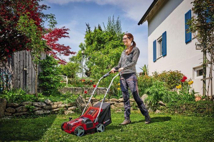 Скарифікатор акумуляторний Einhell GE-SA 36/35 Li - Solo (3420685) 36 В, безщітковий двигун, 16 ножів, 2 вали, травозбірник 28 л