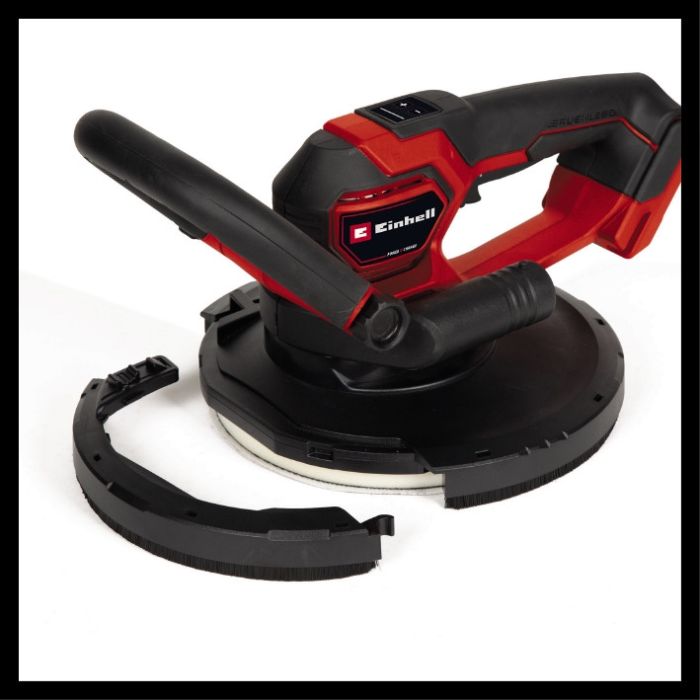 Шліфмашина для стін акумуляторна Einhell TP-DWS 18/225 Li, PXC, 18В (без АКБ та ЗП), (4259995) X-Change , 18В, безщітковий, 600-1200 об/хв, 225 мм, довжина 42 см, пластиковий кейс, 6 шліфпаперу і 1 шліфсітка