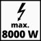 Генератор бензиновий, Einhell TC-PG 8000 ,220/380В, 3200/3600 Вт, 4-тактний, бак 25 л, макс. потужність 3,3/7,5 кВт, сінхронний, номінальний струм 13.9/10.8 А, 2х230В+1х400В