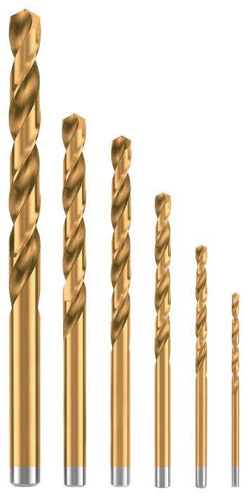 Набір свердел по металу 6 шт HSS-TiN, Einhell