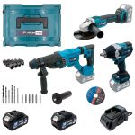 Аккумуляторный набор инструментов PROFI-TEC Combo Set 3/5 POWERLine (PBH201BL, DTW800BL, DGA20BL) (2×PT2040MP (4.0 Ач), зарядное устройство)
