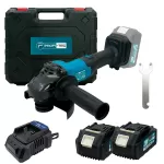 Аккумуляторная угловая шлифовальная машина PROFI-TEC DGA201BL POWERLine (2×PT2040EP (4.0 Ач), зарядное устройство)