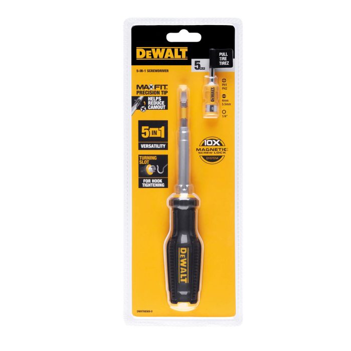 Викрутка - набір FULL FIT 6 Way з двома змінними бітами DeWALT DWHT66569-0