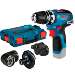 Акумуляторний дриль-шурупокрут Bosch GSR 12V-35 FC Professional, без акумулятора та з/п, в кейсі, 4 адаптери