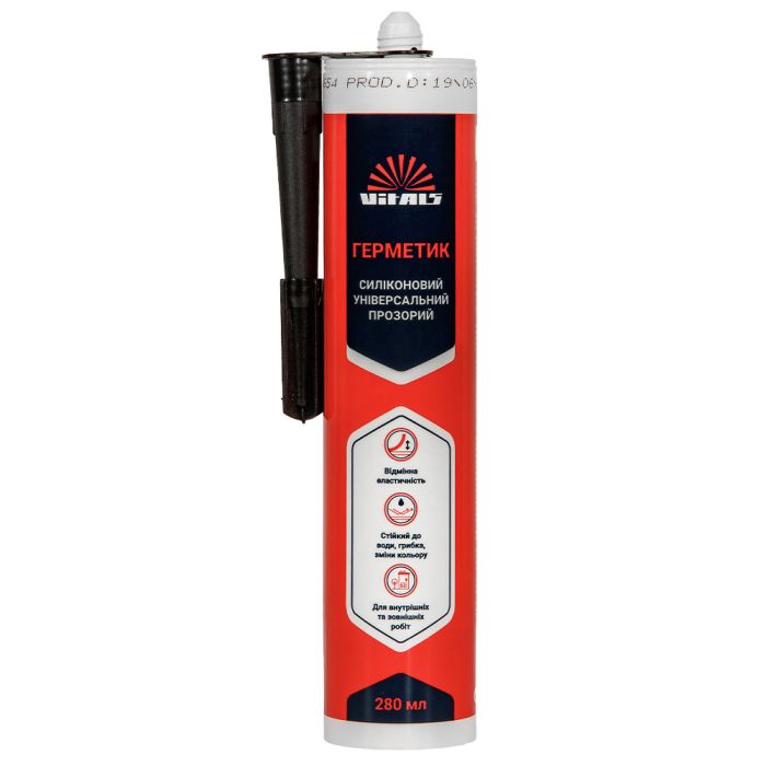 Герметик силіконовий універсальний прозорий 280 мл Vitals Fix