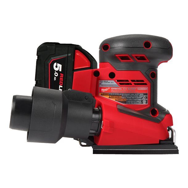 Шлифмашина вибрационная аккумуляторная MILWAUKEE M18 BQSS-502B (ЗУ+2акк.Х5Ач+сумка)