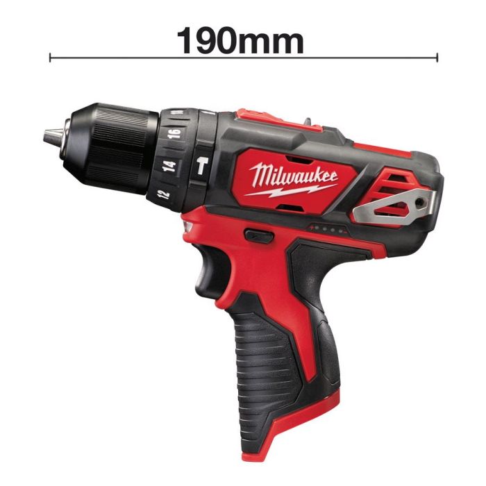 Дрель-шуруповёрт аккумуляторная ударная MILWAUKEE M12 BPD-402C (30Нм)(ЗУ+2ак.Х4Ач+кейс)