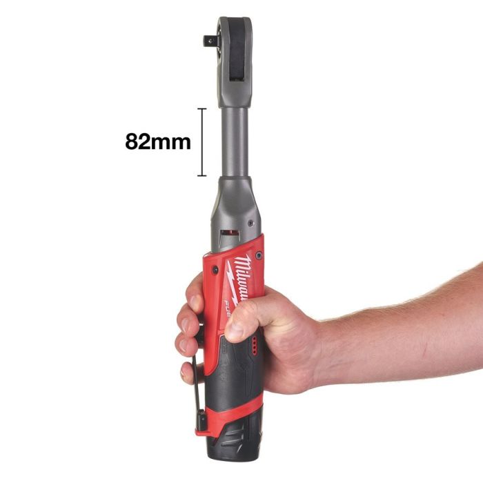 Трещётка аккумуляторная бесщёточная удлинённая MILWAUKEE 3/8" (75 Нм) M12 FIR38LR-0 (каркас)