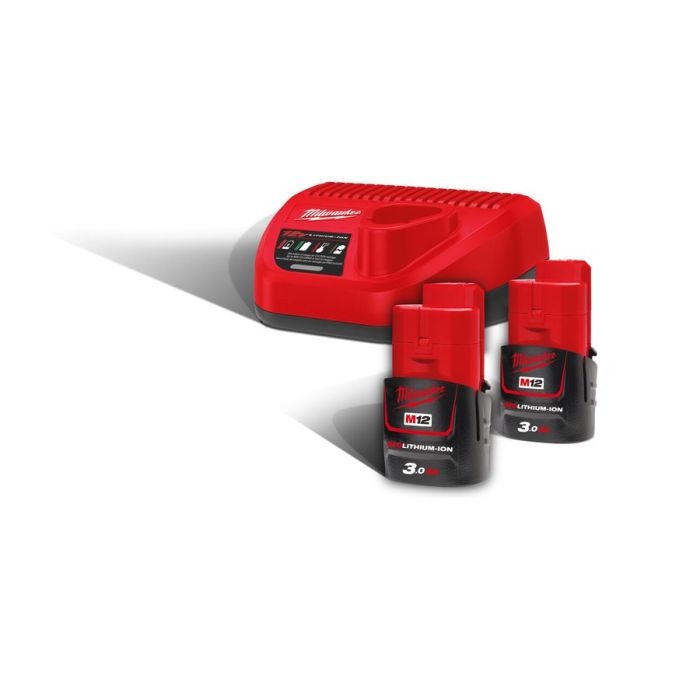 Энергокомплект MILWAUKEE M12 NRG-302 (ЗУ С12+ з 2 шт. B3 Ач)