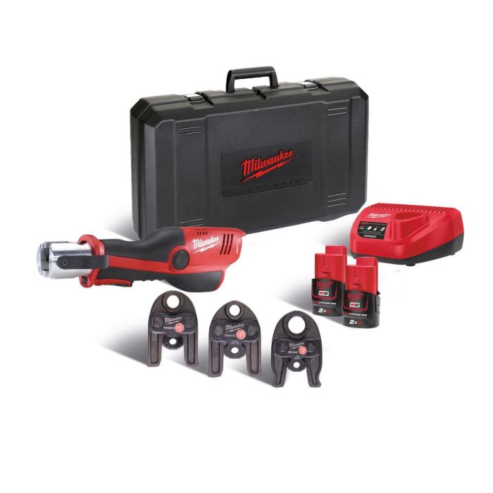 Обжимник гидравлический аккумуляторный для труб MILWAUKEE M12 HPT-202C V-SET2 (ЗУ+2акк.Х2Ач+кейс)