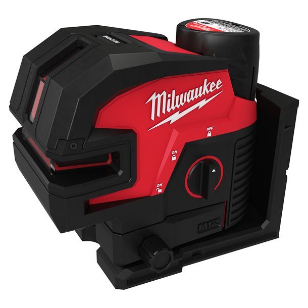 Нивелир 4х точечный лазерный аккумуляторный MILWAUKEE M12 CLL4P-301C (зелёный луч) (ЗУ+1Х3Ач+кейс)