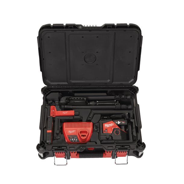 Нивелир лазерный аккумуляторный 3D MILWAUKEE M12 3PL-401C (360˚, зелёный луч) (ЗУ+1Х4Ач+кейс)
