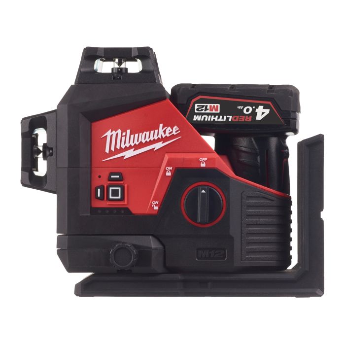 Нивелир лазерный аккумуляторный 3D MILWAUKEE M12 3PL-401C (360˚, зелёный луч) (ЗУ+1Х4Ач+кейс)