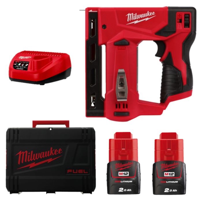 Степлер скобозабивной аккумуляторный MILWAUKEE M12 BST-202X (ЗУ+2акк.Х2ач+HDкейс)
