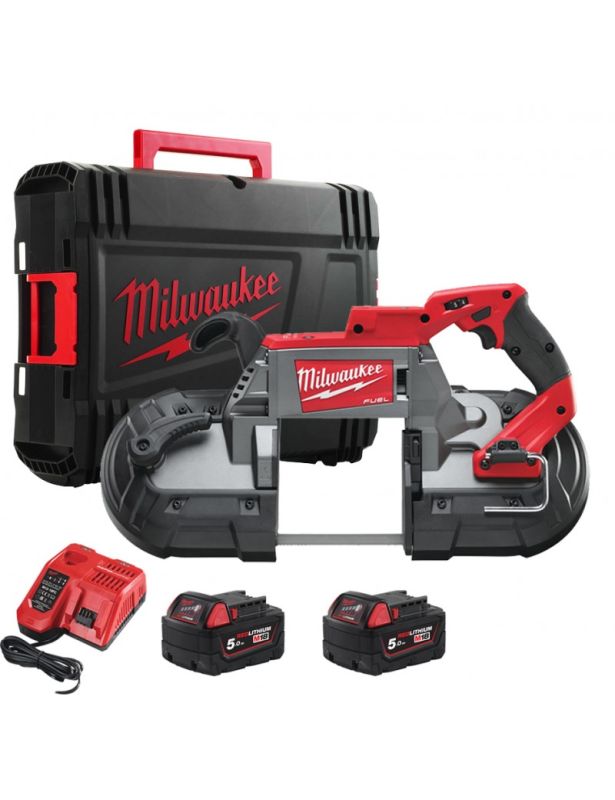 Пила ленточная аккумуляторная бесщёточная MILWAUKEE M18 CBS125-502C (ЗУ+2акк.Х5Ач+кейс)
