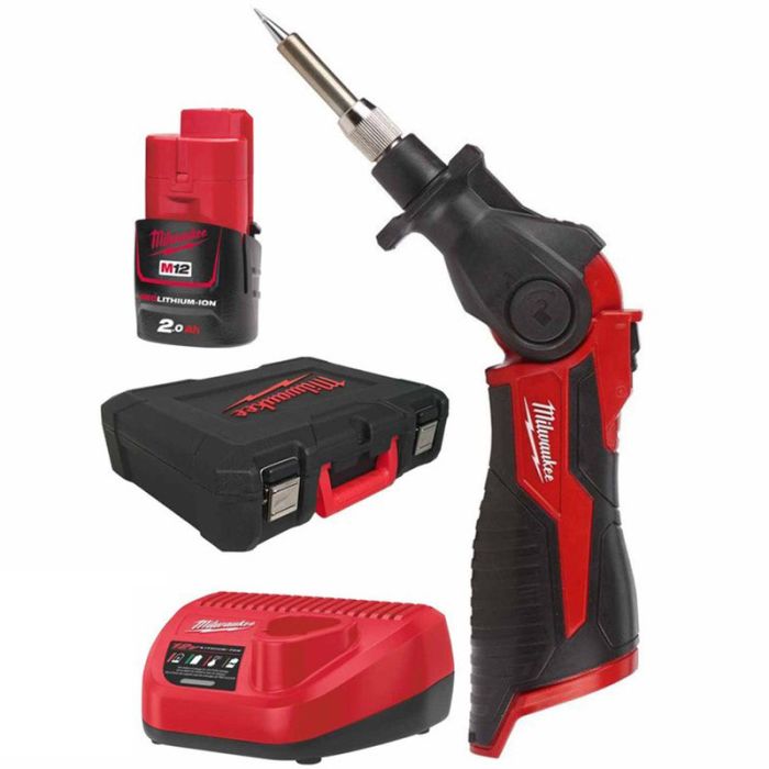 Паяльник аккумуляторный MILWAUKEE M12 SI-201C (ЗУ+1акк.Х2Ач+кейс)