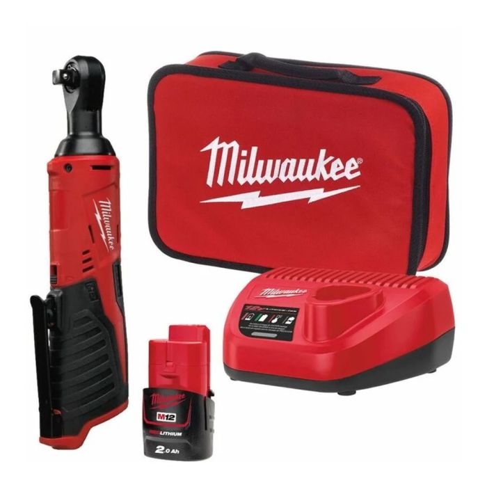 Трещётка аккумуляторная бесщёточная MILWAUKEE 1/4" (40 Нм) M12 IR-201B (ЗУ+1акк.Х2Ач+сумка)