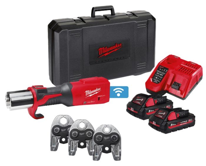 Обжимник гидравлический аккумуляторный для труб MILWAUKEE M18 ONEBLHPT-302C Geberit Mapress(ЗУ+3Х2А)