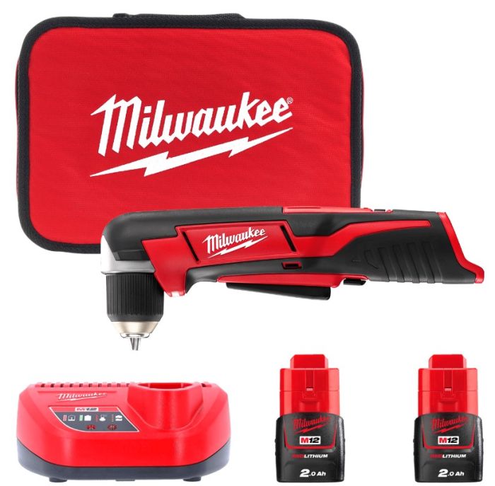 Дрель угловая аккумуляторная MILWAUKEE C12 RAD-202В (12Нм)(ЗУ+2акк.Х2Ач+сумка)